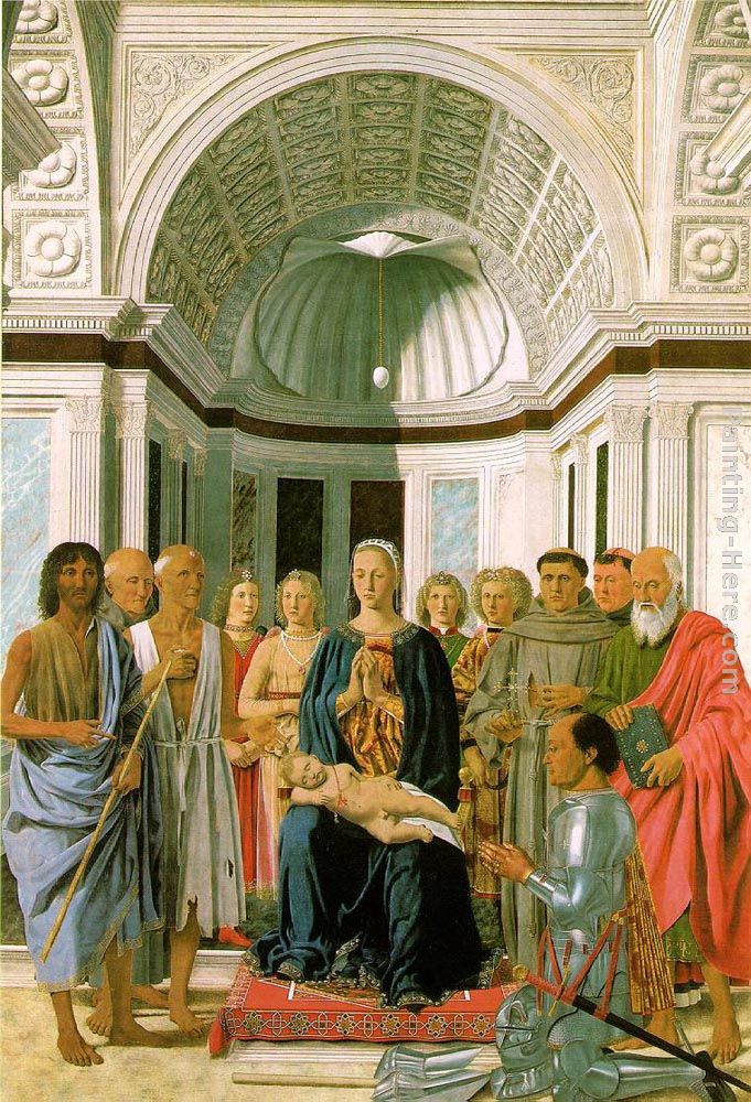 Madonna and Child with Saints (Montefeltro Altarpiece) painting - Piero della Francesca Madonna and Child with Saints (Montefeltro Altarpiece) art painting